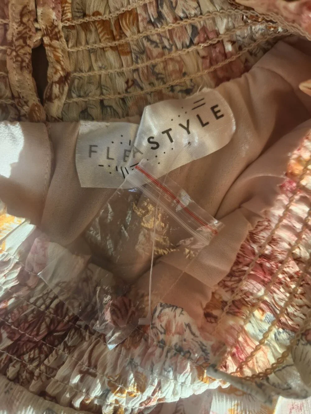 Fleastyle Tiered Sheer Floral Ruffled Bell Sleeves Mini Dress | XL